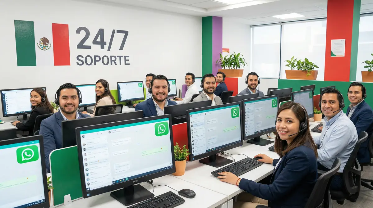 Equipo de soporte al cliente de Casinos Caliente atendiendo en español